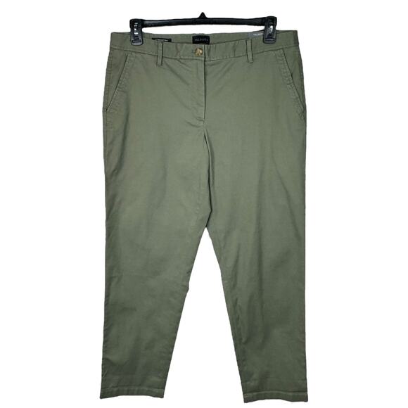 Talbots SZ 12 Relaxed Chino Ankle Pants Stretch Relaxed Leg Hi-Rise Zip-Fly New - Picture 1 of 9